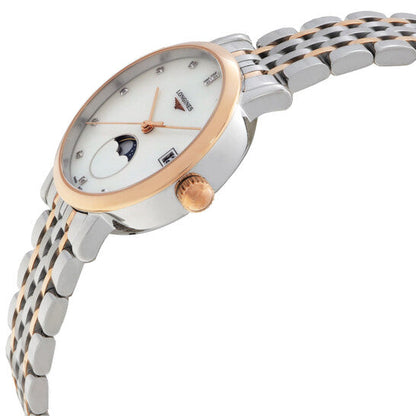 Longines Elegant Quartz Moon Phase Diamond White Dial Ladies Watch  Item No. L4.330.5.87.7