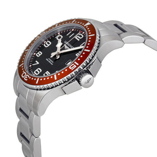 Longines Hydro Conquest Black Dial Red Bezel Stainless Steel Men's Watch  Item No. L36944596