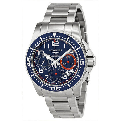 Longines Hydro Conquest Blue and Orange Dial Blue Bezel Stainless Steel Men's Watch L36964036 Item No. L3.696.4.03.6