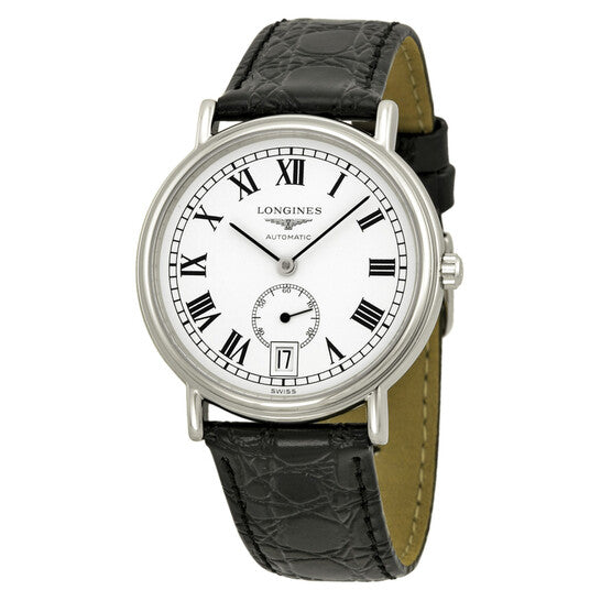 Longines La Grand Classic Presence White Dial Black Leather Watch L48044112 Item No. L4.804.4.11.2