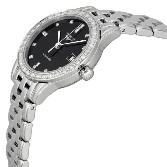 Longines La Grande Classique Automatic Diamond Black Dial Stainless Steel Ladies Watch L42740576 Item No. L4.274.0.57.6