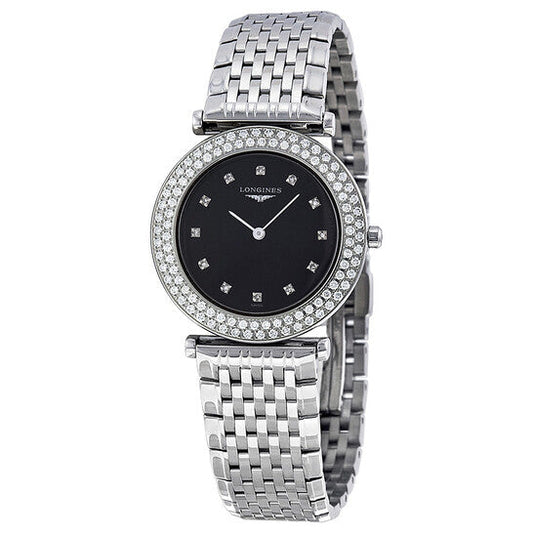 Longines La Grande Classique Black Dial Stainless Steel Ladies Watch L43080576 Item No. L4.308.0.57.6