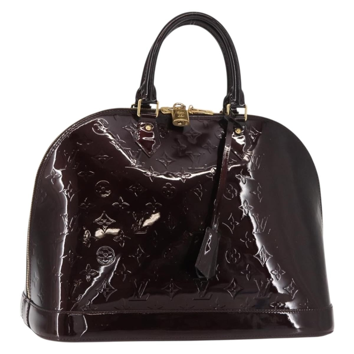 Louis Vuitton Alma Handbag Monogram Vernis Purple Patent_Leather Handbag (Pre-Owned)