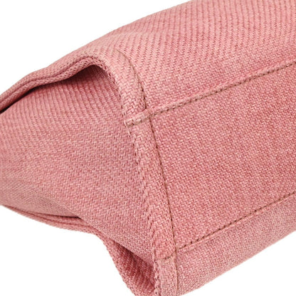 Chanel Deauville Tote Canvas Pink Canvas Tote Bag Bag (Pre-Owned)
