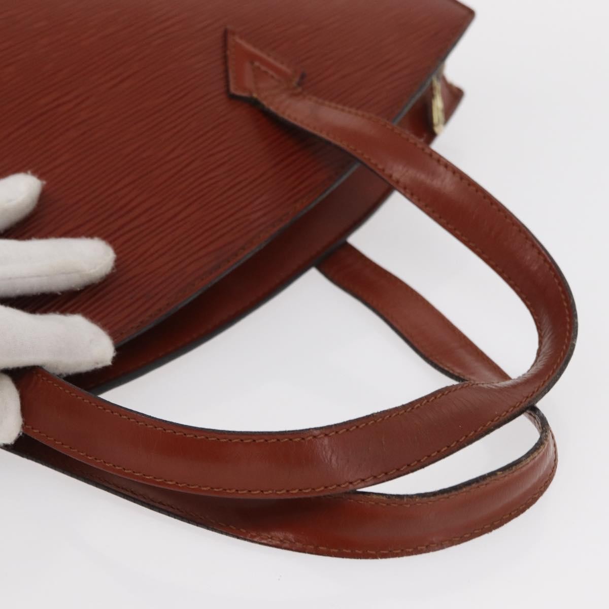 Louis Vuitton Saint Jacques Handbag Epi Leather Brown Leather Handbag (Pre-Owned)