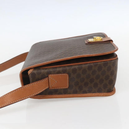Celine Vintage Macadam Shoulder Bag Canvas And Leather Brown Canvas Shoulder Bag Bag (Pre-Owned)