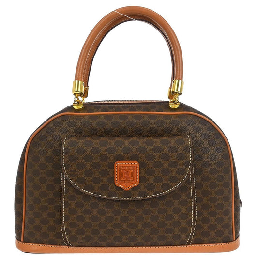 Celine Vintage Macadam Handbag Canvas And Leather Brown Canvas Handbag (Pre-Owned)