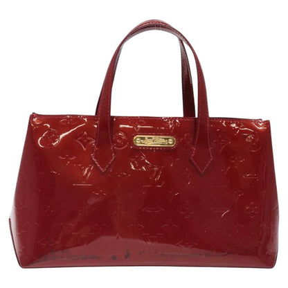 Louis Vuitton Wilshire Handbag Monogram Vernis Red Patent_Leather Handbag (Pre-Owned)