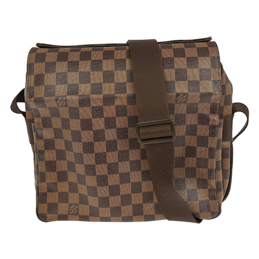 Louis Vuitton Naviglio Handbag Damier Brown Canvas Shoulder Bag Bag (Pre-Owned)