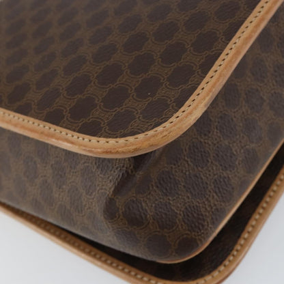 Celine Vintage Macadam Shoulder Bag Canvas And Leather Brown Canvas Shoulder Bag Bag (Pre-Owned)