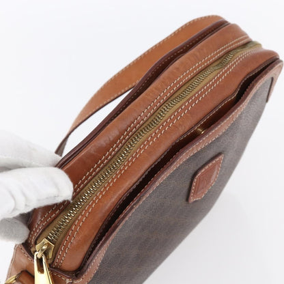 Celine Vintage Macadam Shoulder Bag Canvas And Leather Brown Canvas Shoulder Bag Bag (Pre-Owned)