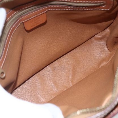 Celine Vintage Macadam Shoulder Bag Canvas And Leather Brown Canvas Shoulder Bag Bag (Pre-Owned)