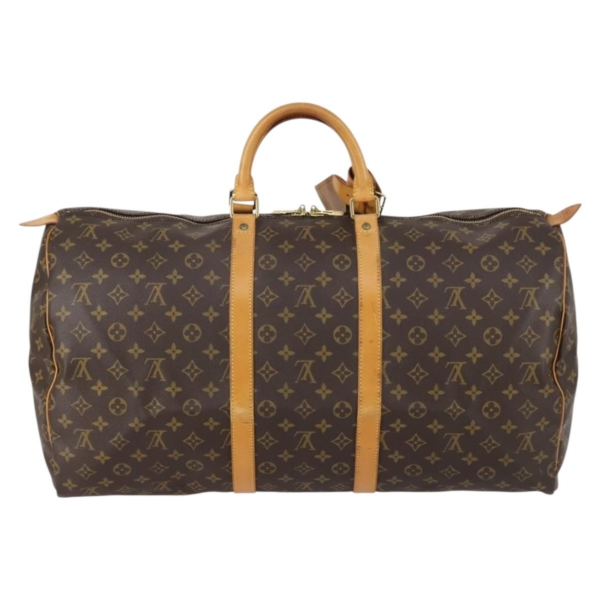 Louis Vuitton Keepall Bag Monogram Canvas Brown Canvas Travel Bag Bag (Pre-Owned)