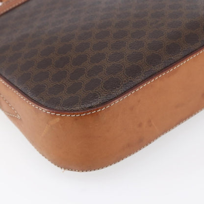 Celine Vintage Macadam Shoulder Bag Canvas And Leather Brown Canvas Shoulder Bag Bag (Pre-Owned)