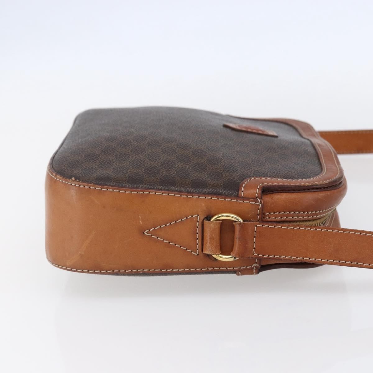 Celine Vintage Macadam Shoulder Bag Canvas And Leather Brown Canvas Shoulder Bag Bag (Pre-Owned)