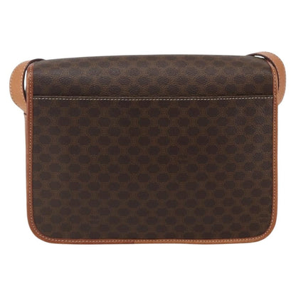 Celine Vintage Macadam Shoulder Bag Canvas And Leather Brown Canvas Shoulder Bag Bag (Pre-Owned)