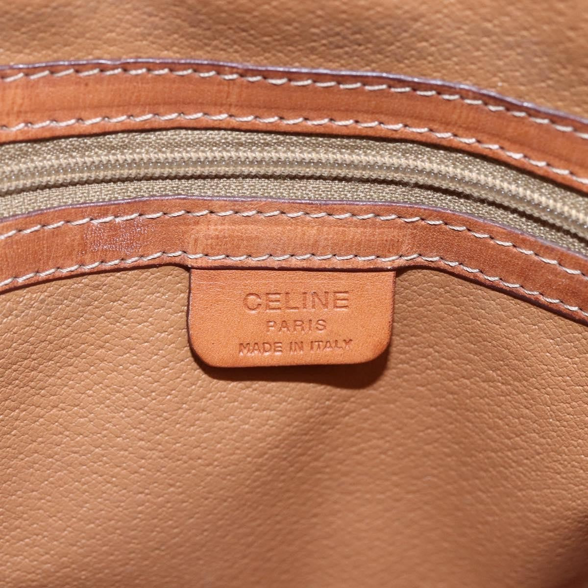 Celine Vintage Macadam Shoulder Bag Canvas And Leather Brown Canvas Shoulder Bag Bag (Pre-Owned)