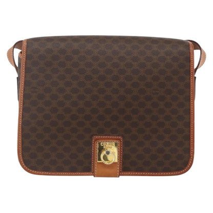 Celine Vintage Macadam Shoulder Bag Canvas And Leather Brown Canvas Shoulder Bag Bag (Pre-Owned)