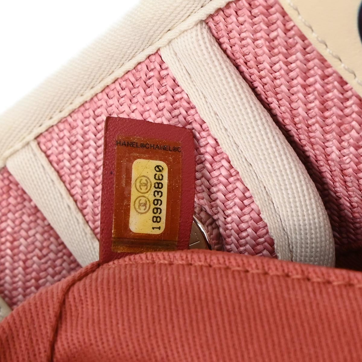 Chanel Deauville Tote Canvas Pink Canvas Tote Bag Bag (Pre-Owned)