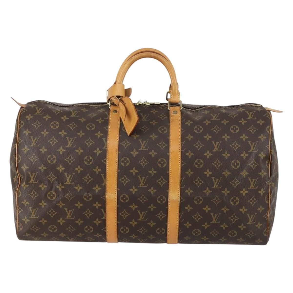 Louis Vuitton Keepall Bag Monogram Canvas Brown Canvas Travel Bag Bag (Pre-Owned)