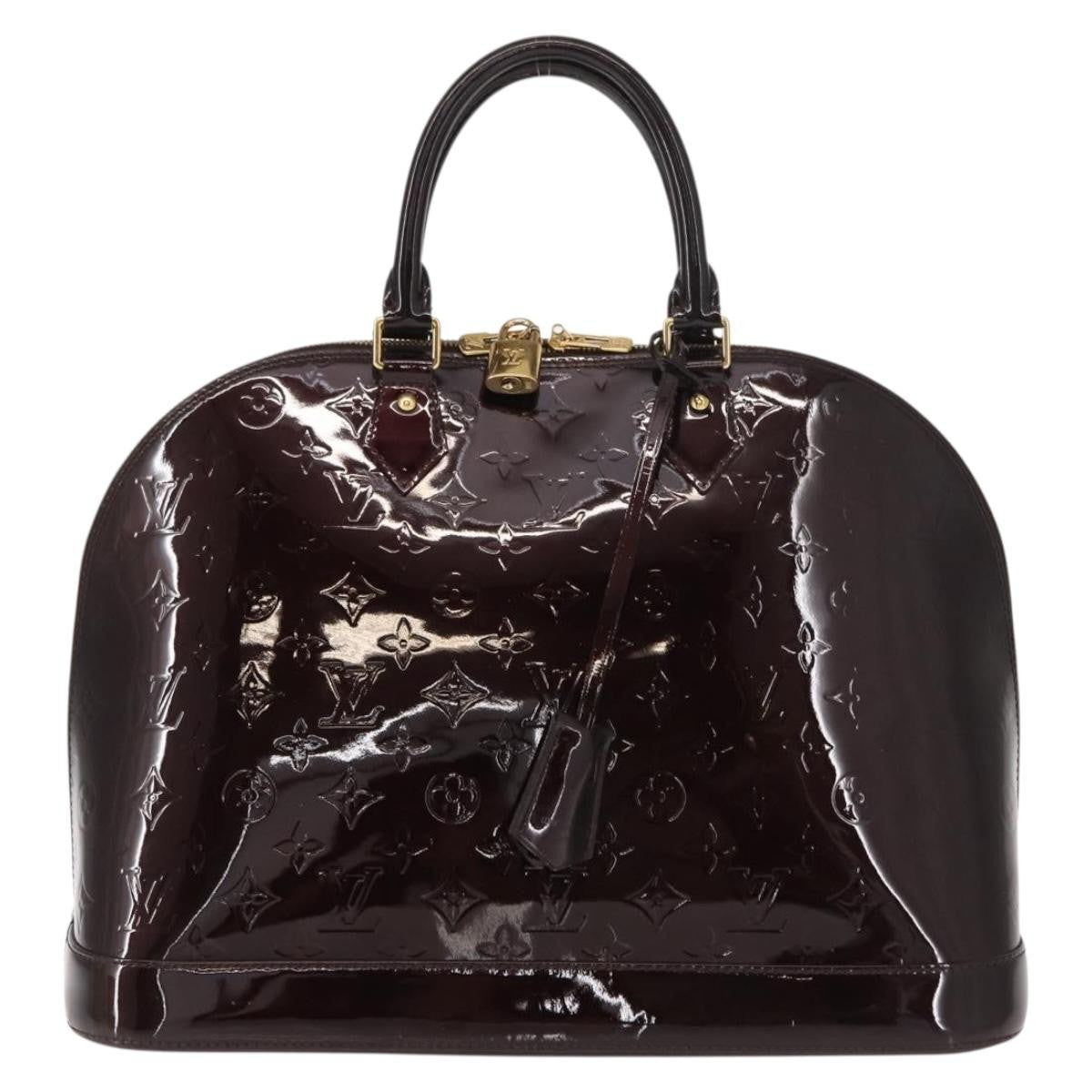 Louis Vuitton Alma Handbag Monogram Vernis Purple Patent_Leather Handbag (Pre-Owned)