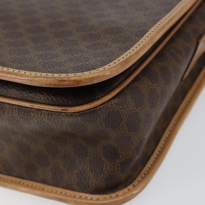 Celine Vintage Macadam Shoulder Bag Canvas And Leather Brown Canvas Shoulder Bag Bag (Pre-Owned)