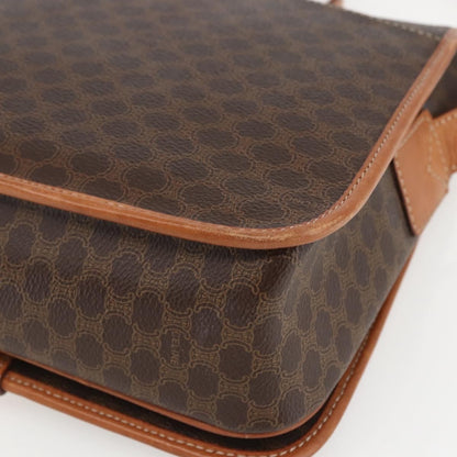 Celine Vintage Macadam Shoulder Bag Canvas And Leather Brown Canvas Shoulder Bag Bag (Pre-Owned)