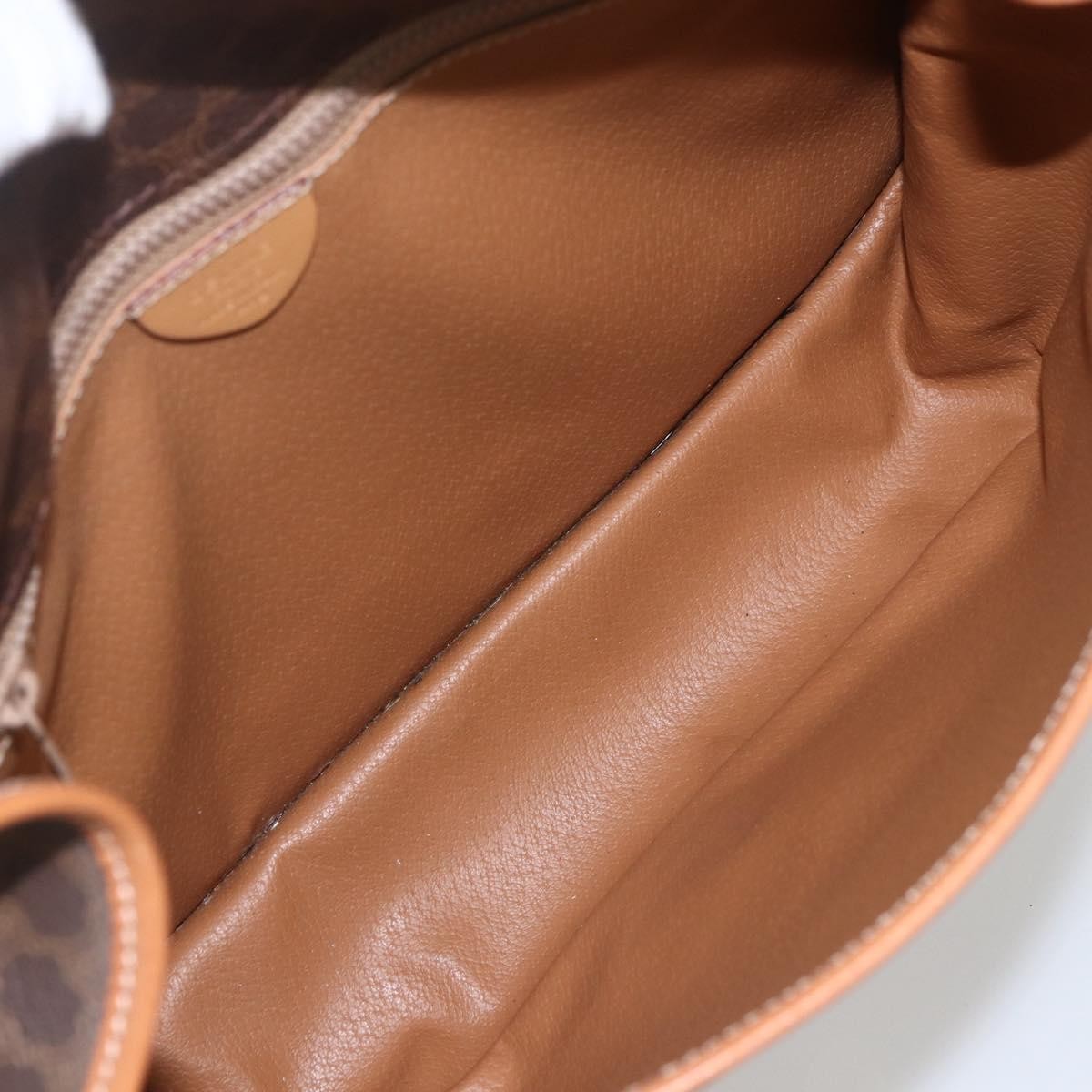 Celine Vintage Macadam Shoulder Bag Canvas And Leather Brown Canvas Shoulder Bag Bag (Pre-Owned)