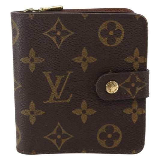 Louis Vuitton Compact Zippe Wallet Monogram Canvas Brown Canvas Wallets Accessory (Pre-Owned)