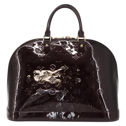 Louis Vuitton Alma Handbag Monogram Vernis Purple Patent_Leather Handbag (Pre-Owned)