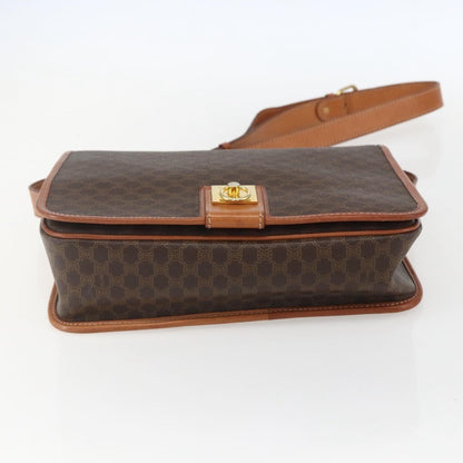Celine Vintage Macadam Shoulder Bag Canvas And Leather Brown Canvas Shoulder Bag Bag (Pre-Owned)