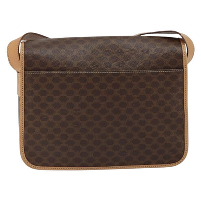 Celine Vintage Macadam Shoulder Bag Canvas And Leather Brown Canvas Shoulder Bag Bag (Pre-Owned)