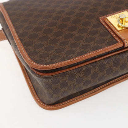 Celine Vintage Macadam Shoulder Bag Canvas And Leather Brown Canvas Shoulder Bag Bag (Pre-Owned)