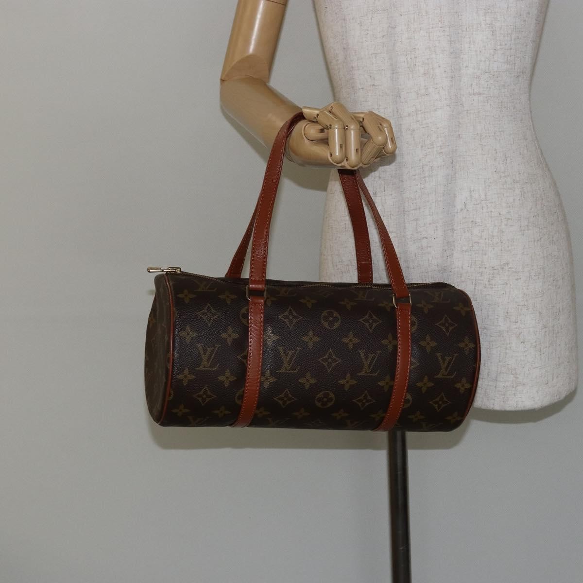 Louis Vuitton Papillon Handbag Monogram Canvas Brown Canvas Shoulder Bag Bag (Pre-Owned)