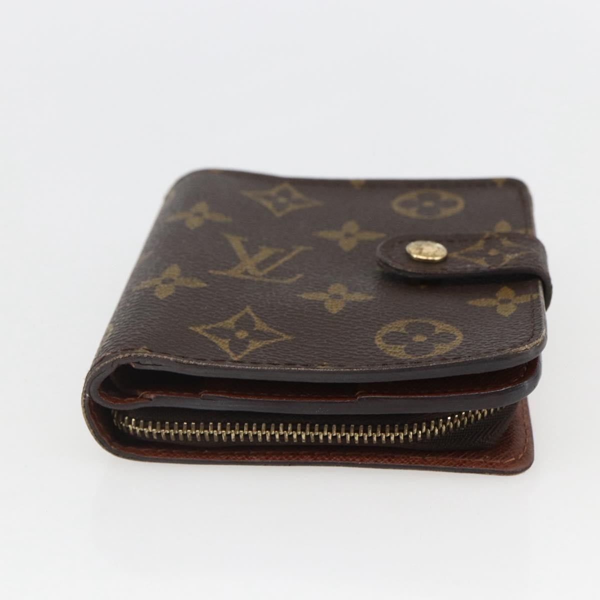 Louis Vuitton Compact Zippe Wallet Monogram Canvas Brown Canvas Wallets Accessory (Pre-Owned)