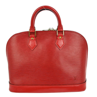 Louis Vuitton Alma Handbag Epi Leather Red Leather Handbag (Pre-Owned)