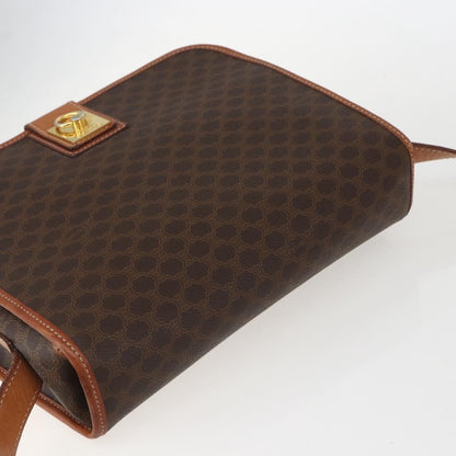 Celine Vintage Macadam Shoulder Bag Canvas And Leather Brown Canvas Shoulder Bag Bag (Pre-Owned)
