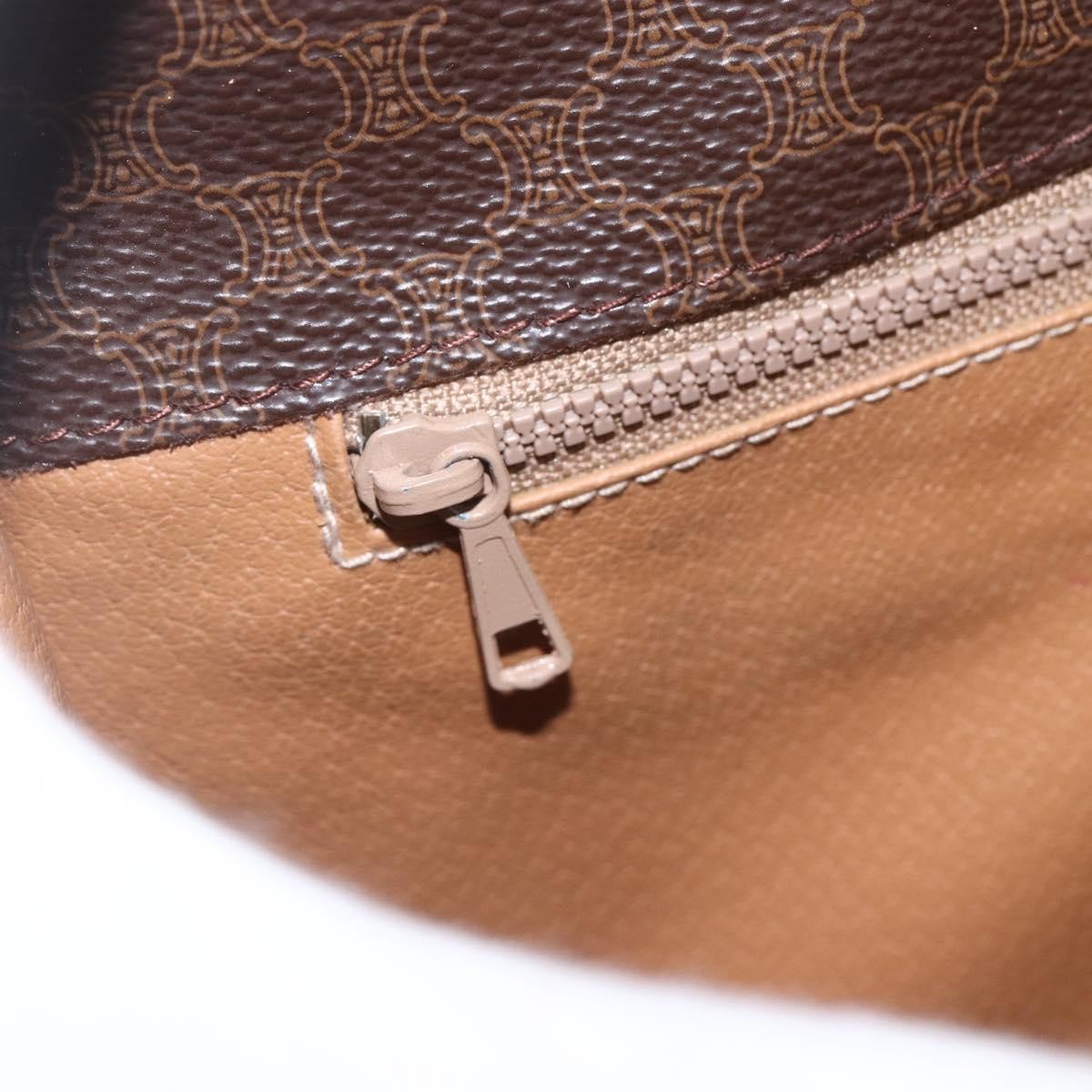 Celine Vintage Macadam Shoulder Bag Canvas And Leather Brown Canvas Shoulder Bag Bag (Pre-Owned)