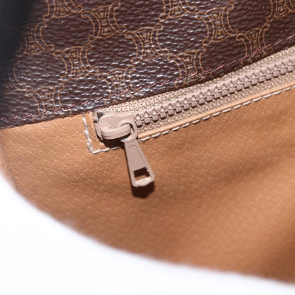 Celine Vintage Macadam Shoulder Bag Canvas And Leather Brown Canvas Shoulder Bag Bag (Pre-Owned)