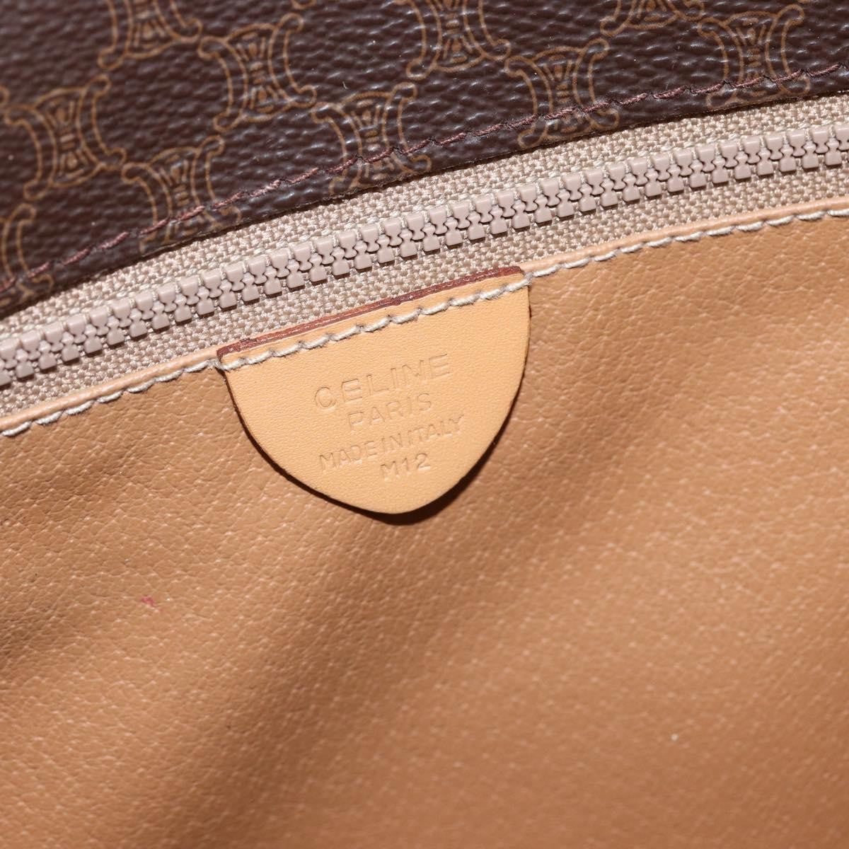 Celine Vintage Macadam Shoulder Bag Canvas And Leather Brown Canvas Shoulder Bag Bag (Pre-Owned)