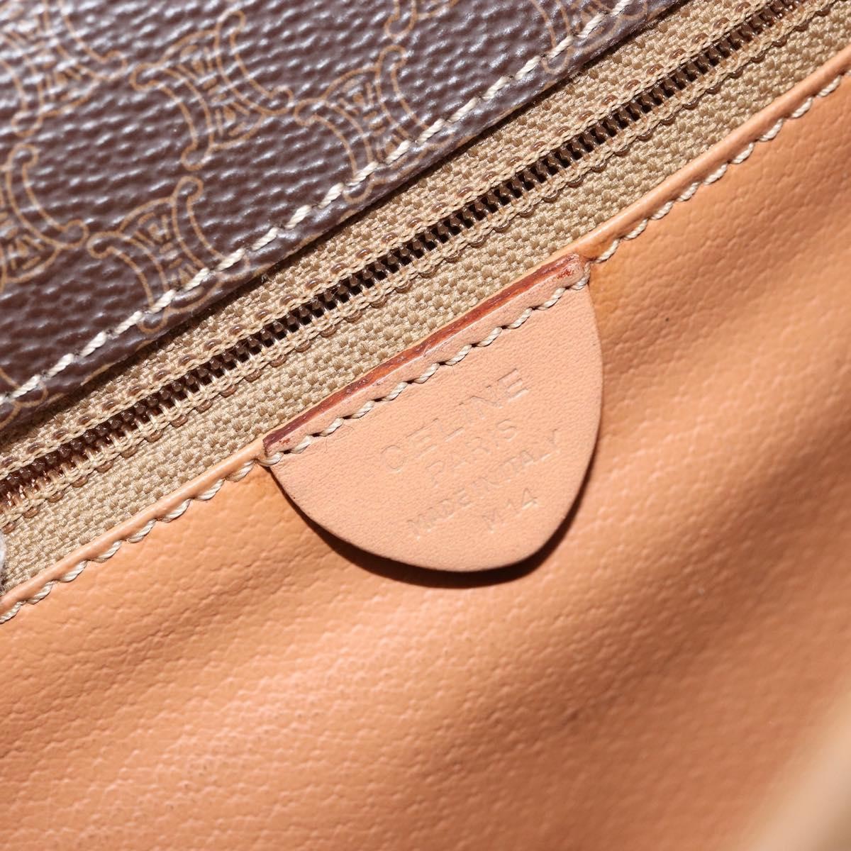 Celine Vintage Macadam Shoulder Bag Canvas And Leather Brown Canvas Shoulder Bag Bag (Pre-Owned)