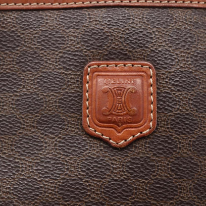 Celine Vintage Macadam Shoulder Bag Canvas And Leather Brown Canvas Shoulder Bag Bag (Pre-Owned)