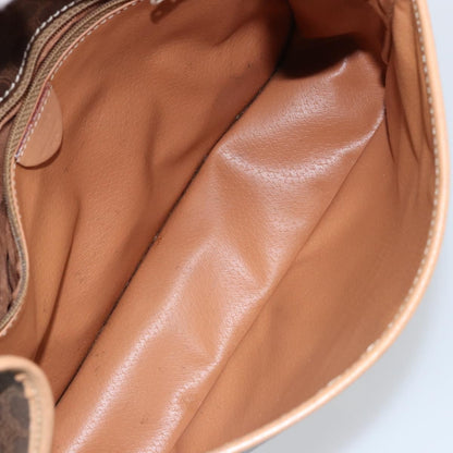 Celine Vintage Macadam Shoulder Bag Canvas And Leather Brown Canvas Shoulder Bag Bag (Pre-Owned)